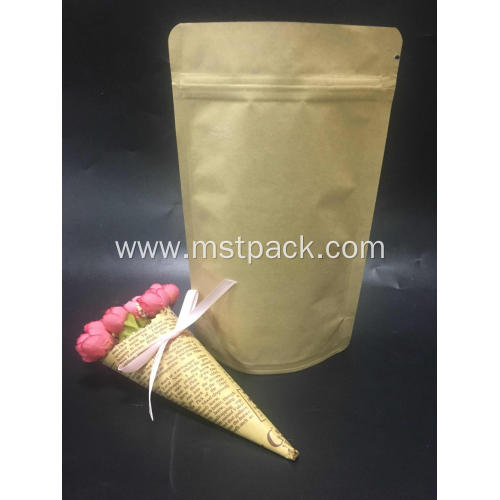 Kraft Paper Stand Up Pouch With Zipper